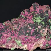 Malachite on Cobaltian Calcite