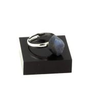 Silver Plated raw Sapphire Ring. 14.29 ct.