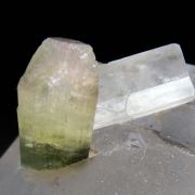 Hambergite, Tourmaline on Quartz