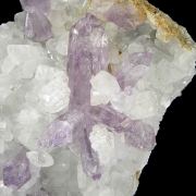 Amethyst (“reverse” scepters) on Calcite