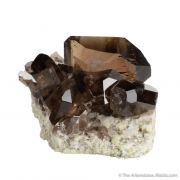 Smoky Quartz (closed Gwindel) on Granite