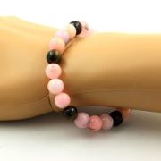 Pink Opal + Multicolor Tiger's Eye Bracelet 8 mm Beads.