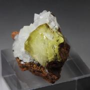 gem ADAMITE, CALCITE