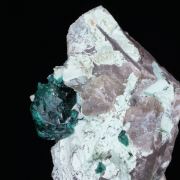 DIOPTASE and PLANCHIETE on QUARTZ - Kaokoland, Namibia