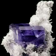 Fluorite on Quartz with Calcite