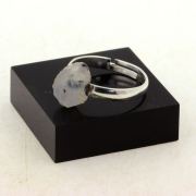 Silver Plated raw Moonstone Ring. 9.01 ct.