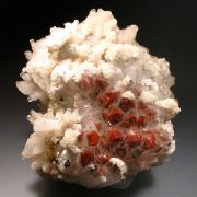 Calcite & Dolomite on Quartz with Hematite