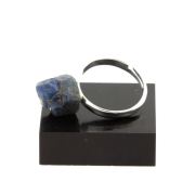 Silver Plated raw Sapphire Ring. 17.75 ct.