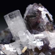 Goshenite on Fluorite