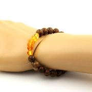 Genuine Amber from Baltic Sea + wood Bracelet 8 mm Beads.