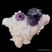 Fluorite with Calcite on Quartz