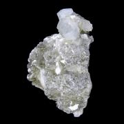 Beryl / (var:“Aquamarine”) with Muscovite on Albite