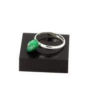 Silver Plated raw Emerald Ring. 7.97 ct.