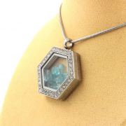 Raw Paraiba Apatite necklace.