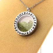 Raw Peridot necklace.