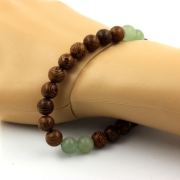 Aventurine + Wood Bracelet 8 mm Beads.