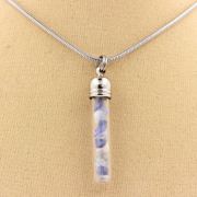 Raw Benitoite necklace.