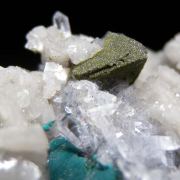 Rosasite, Smithsonite on Tennantite