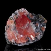 Rhodochrosite on Quartz and Tetrahedrite