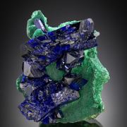 Azurite on Malachite