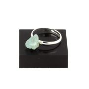 Silver Plated raw Aquamarine Ring. 9.24 ct.