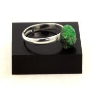 Silver Plated raw Tsavorite Garnet Ring. 9.91 ct.