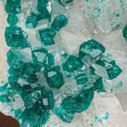 Dioptase  on Calcite