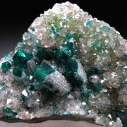 Quartz on Dioptase