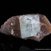 Aquamarine on Smoky Quartz