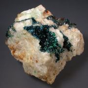 Clinoclase on Cornwallite with Malachite & Azurite