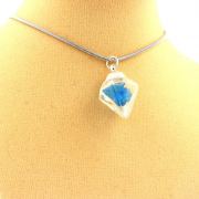 Raw neon blue Apatite necklace.