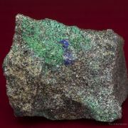 Lindqvistite (type locality) with Plumboferrite, Jacobsite, Malachite, and Azurite