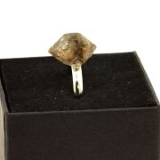 Silver Plated raw petroleum Quartz Ring. 13.62 ct.