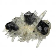 Cassiterite with Quartz / Smoky Quartz Phantoms