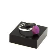 Silver Plated raw Ruby Ring. 9.71 ct.