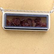 Raw Rhodolite Garnet necklace.