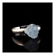 Silver Plated raw Aquamarine Ring. 9.71 ct.