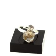 Silver Plated raw petroleum Quartz Ring. 13.30 ct.