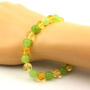 Citrine + Peridot Bracelet 8 mm Beads.