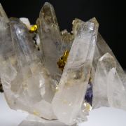 Fluorite, Chalcopyrite on Quartz