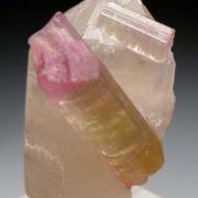 Elbaite on Quartz