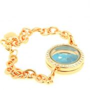 Raw neon blue Apatite strap Medallion 25mm model.