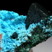 Malachite crystals on Chrysocolla