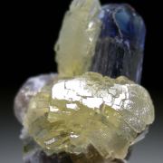 Prehnite on Tanzanite