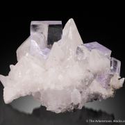 Fluorite on Calcite (fluorescent)