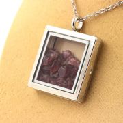 Raw Rhodolite Garnet necklace.