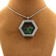 Raw Tsavorite Garnet necklace.