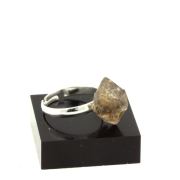 Silver Plated raw petroleum Quartz Ring. 13.62 ct.