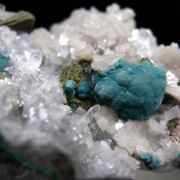 Rosasite, Smithsonite on Tennantite