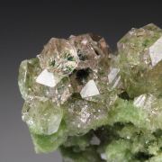 gem GARNET var. GROSSULAR with GREEN CHROMIAN PHANTOMS, DIOPSIDE